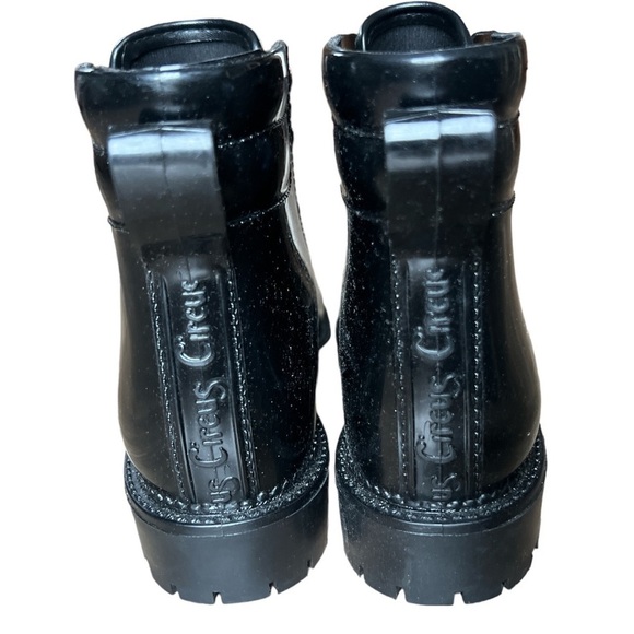 Sam Edelman Circus Black Shiny Rubber Lace Up Combat Boots, Size 6 - Picture 4 of 10